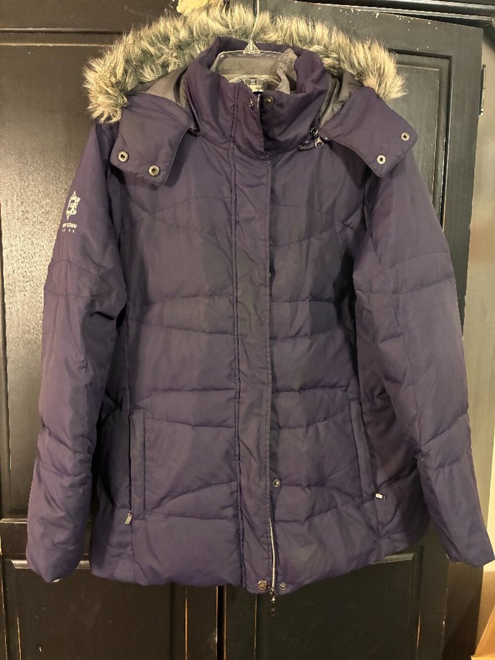 Free Country Womens Power Down Series Long Sleeve Parka Coat Size L Plum